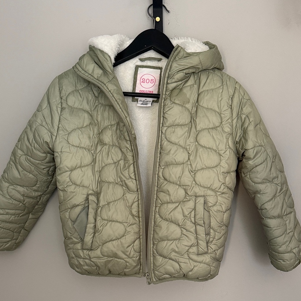 Kids Olive Green Quilted Jacket